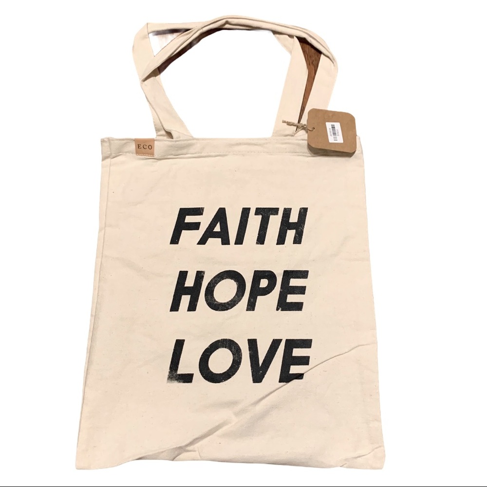 Faith Hope Love canvas tote bag